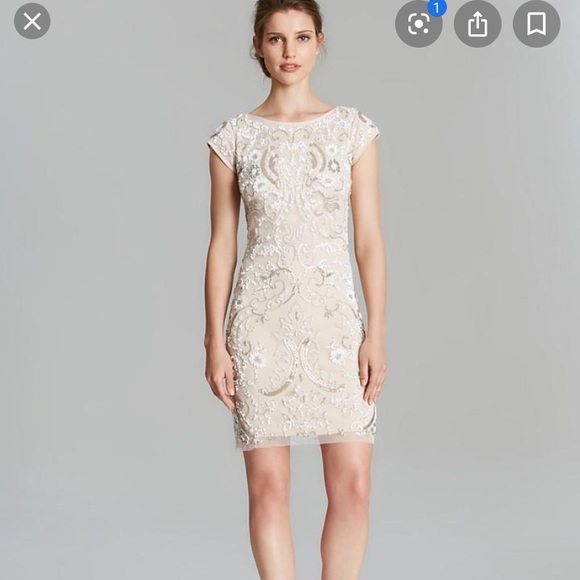 Aidan Mattox Dresses & Skirts - Nwt Aidan mattox beaded cap sleeve shirt dress
